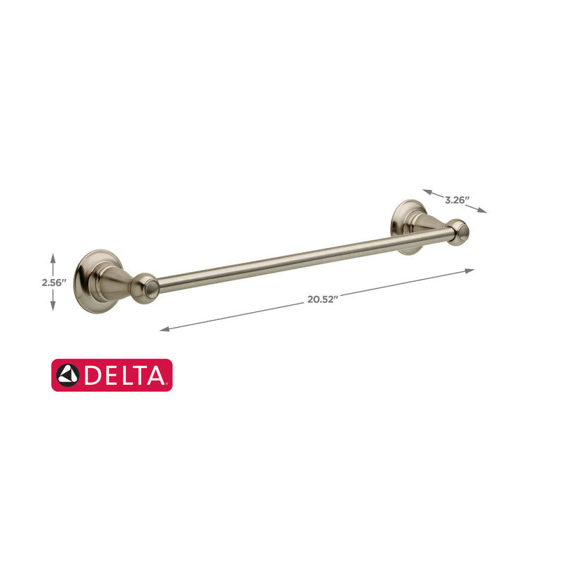 Delta Porter Brushed Nickel Towel Bar 18 in. L Die Cast Zinc