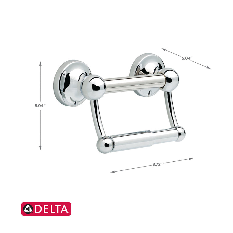 Delta 5 in. L Polished Chrome Stainless Steel Toilet Paper Holder with Assist Bar