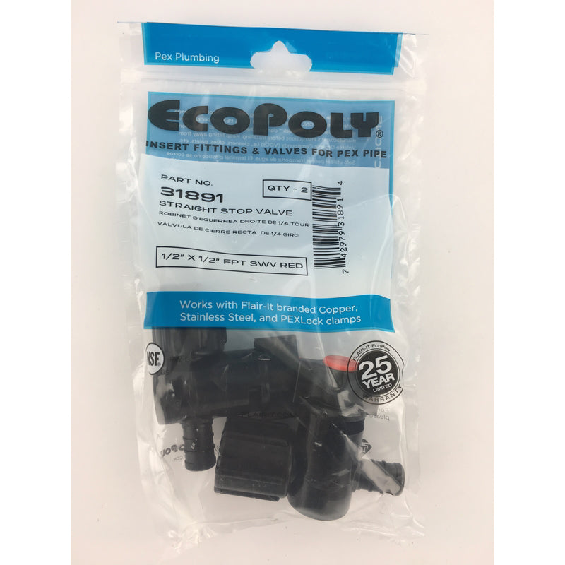 Flair-It Ecopoly 1/2 in. PEX Barb X 1/2 in. D FPT Swivel Valve