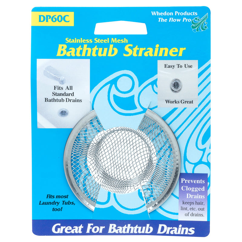 Whedon Drain Protector 2-3/4 in. D Chrome Stainless Steel Mesh Strainer