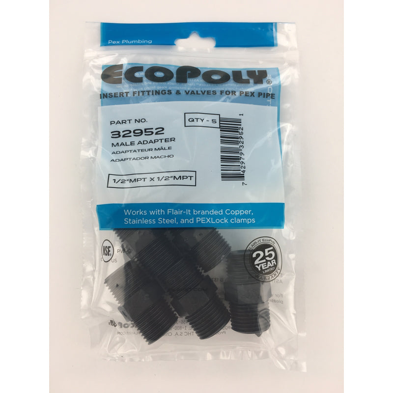 Flair-It Ecopoly 1/2 in. MPT X 1/2 in. D MPT Male Adapter