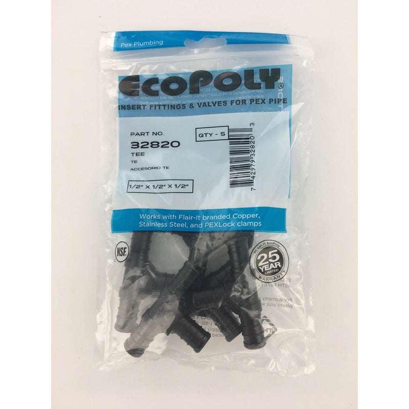 Flair-It Ecopoly 1/2 in. PEX Barb X 1/2 in. D PEX Tee