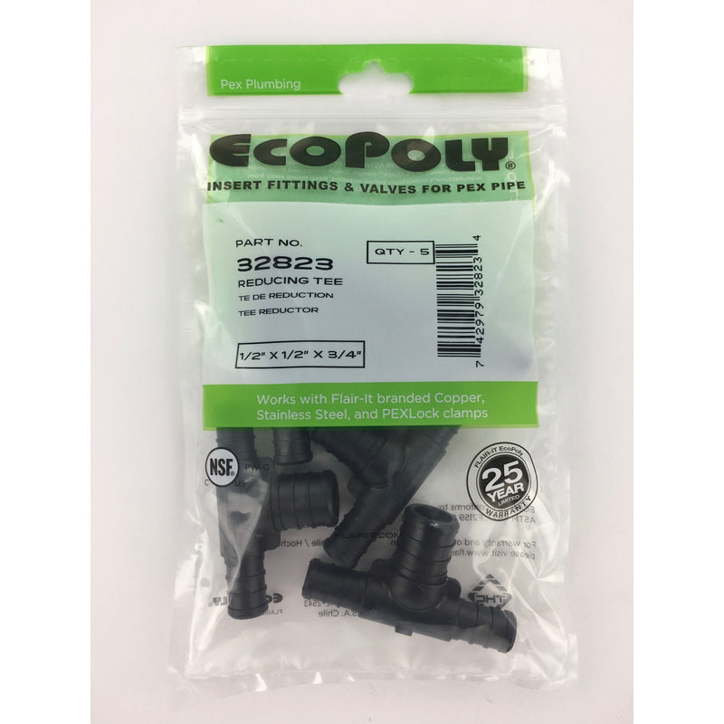 Flair-It Ecopoly 1/2 in. PEX Barb X 1/2 in. D PEX Reducing Tee