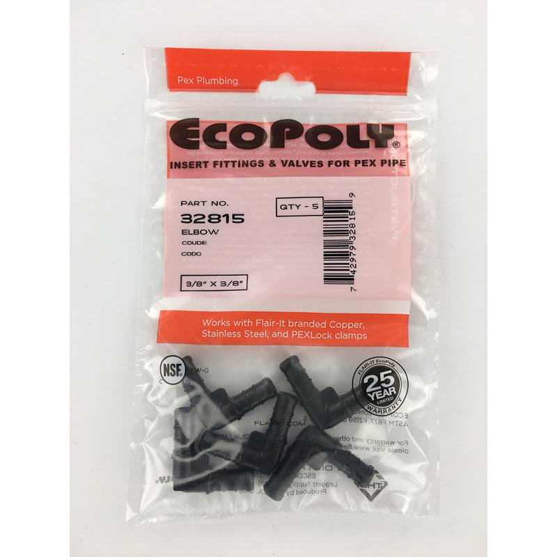 Flair-It Ecopoly 3/8 in. PEX Barb X 3/8 in. D PEX Elbow