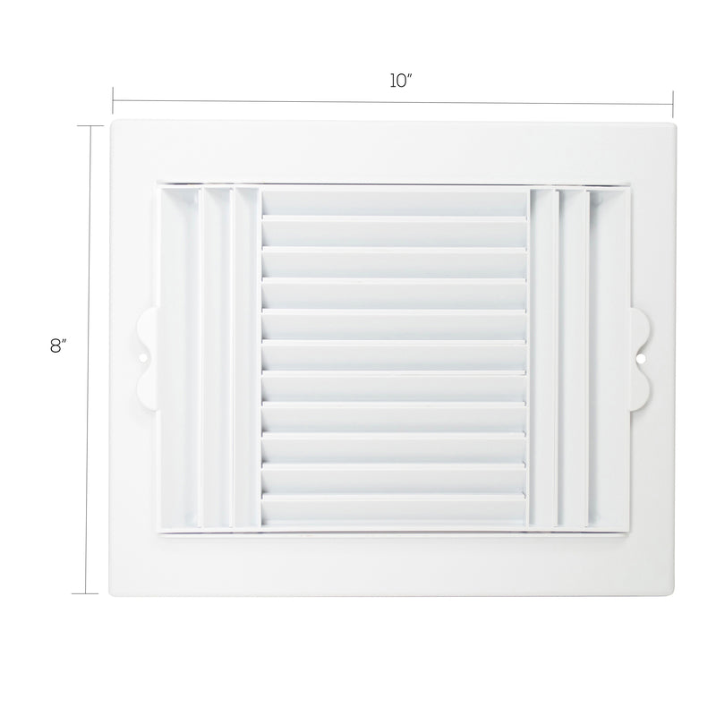 Deflect-O Jordan 10 in. H X 8 in. W 3-Way White Plastic Ceiling Register