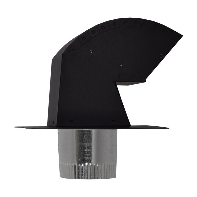 Imperial R2 9 in. L X 4 in. D Black/Silver Aluminum Roof Cap with Collar