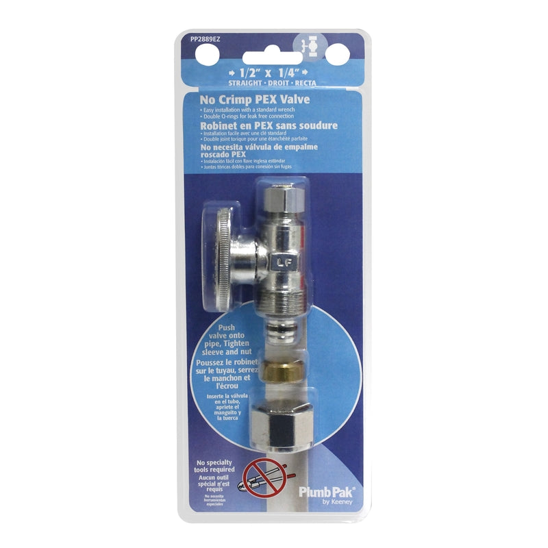 Plumb Pak 1/2 in. Compression in. Compression Brass Straight Valve