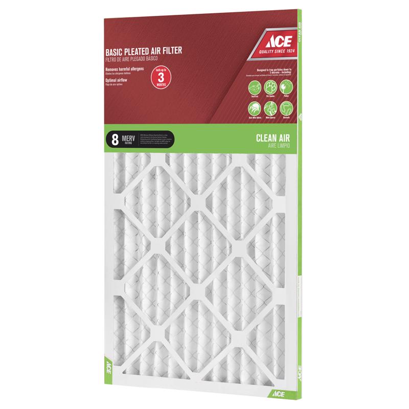 Ace 12 in. W X 20 in. H X 1 in. D Synthetic 8 MERV Pleated Air Filter 1 pk
