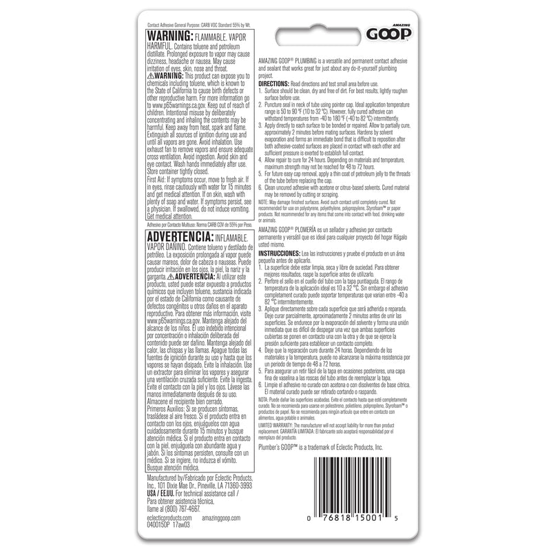 Amazing Goop Clear Adhesive and Sealant For PVC 3.7 oz