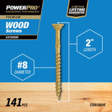Hillman Power Pro No. 8 X 2 in. L Star Flat Head Premium Deck Screws 1 lb 153 pk