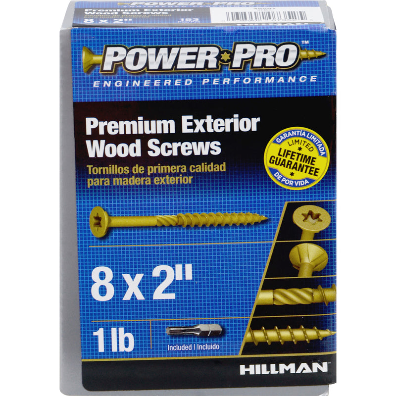 Hillman Power Pro No. 8 X 2 in. L Star Flat Head Premium Deck Screws 1 lb 153 pk