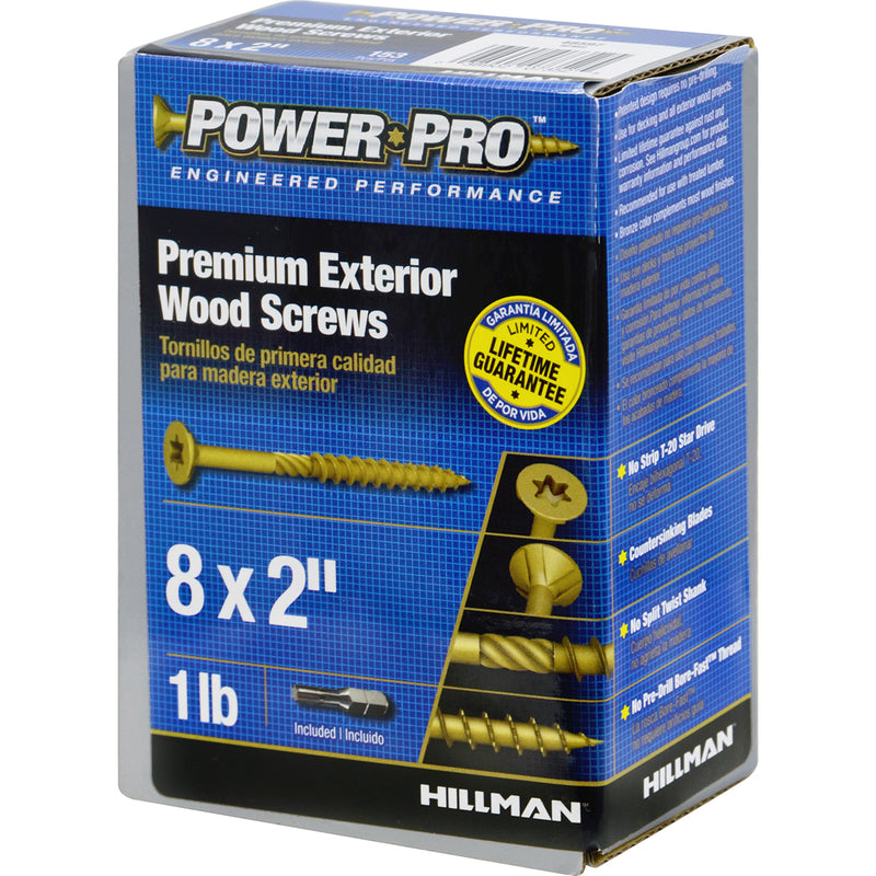 Hillman Power Pro No. 8 X 2 in. L Star Flat Head Premium Deck Screws 1 lb 153 pk