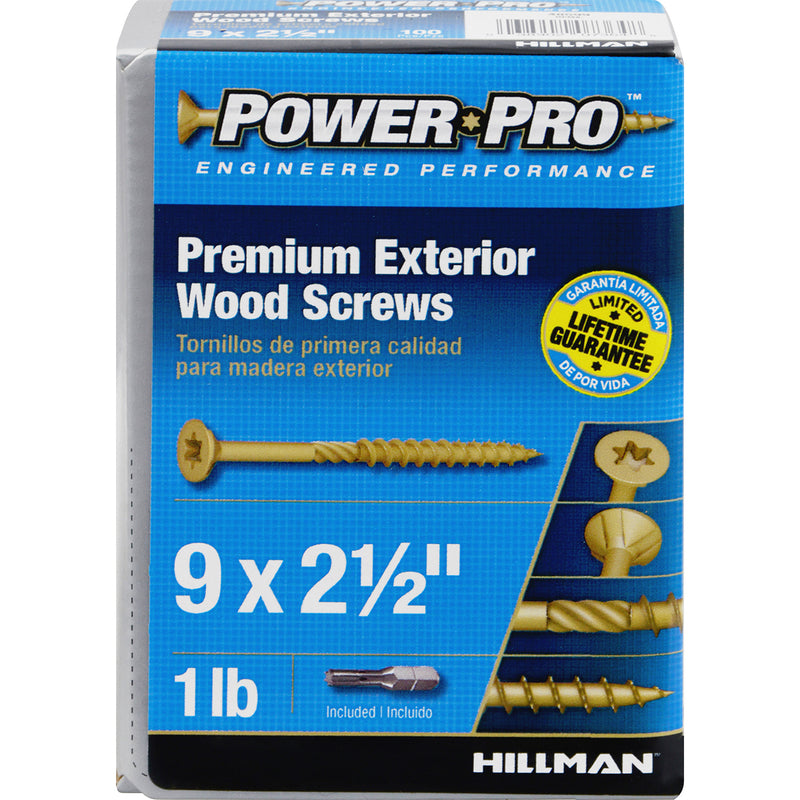 Hillman Power Pro No. 9 X 2-1/2 in. L Star Flat Head Premium Deck Screws 1 lb 100 pk