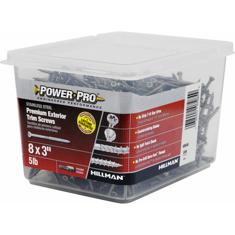Hillman Power Pro No. 8 X 3 in. L Star Ceramic Screws 5 lb 515 pk