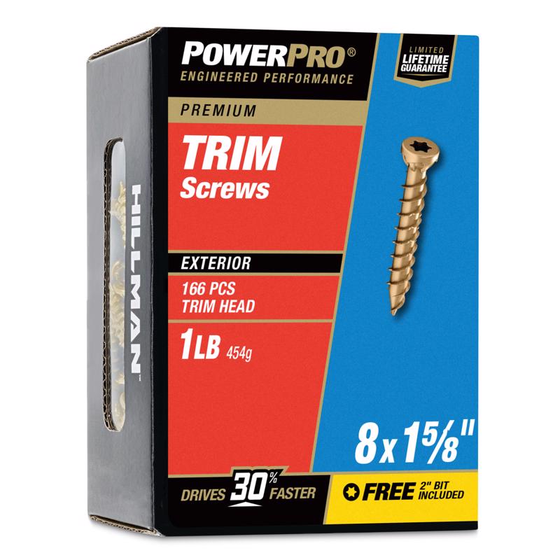 Hillman Power Pro No. 8 X 1-5/8 in. L Star Bronze Ceramic Trim Screws 1 lb 195 pk