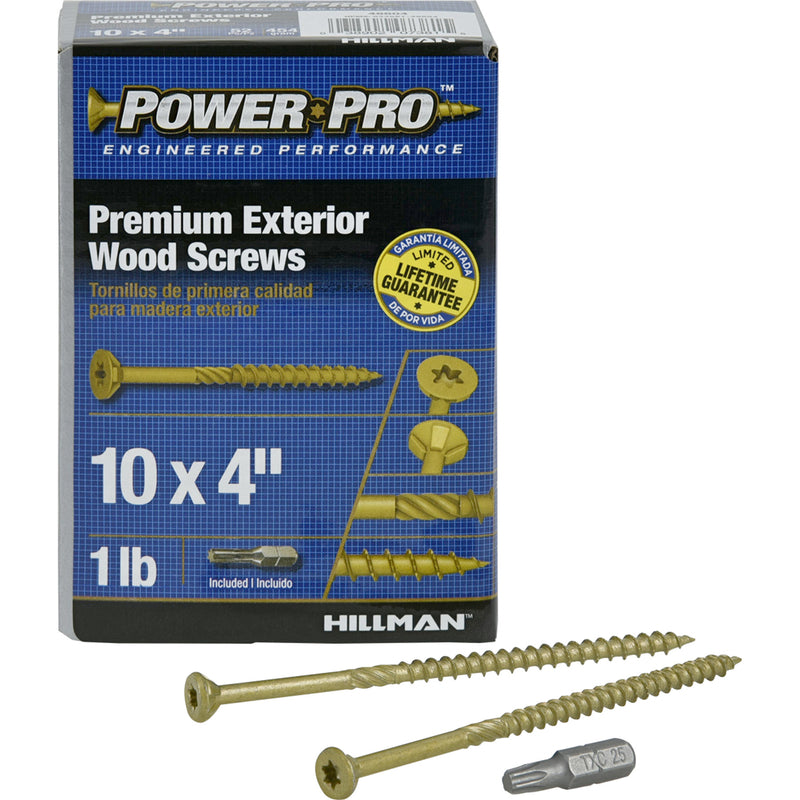 Hillman Power Pro No. 10 X 4 in. L Star Flat Head Premium Deck Screws 1 lb 57 pk