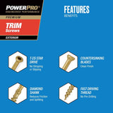 Hillman Power Pro No. 8 X 2-1/2 in. L Star Bronze Ceramic Trim Screws 1 lb 128 pk