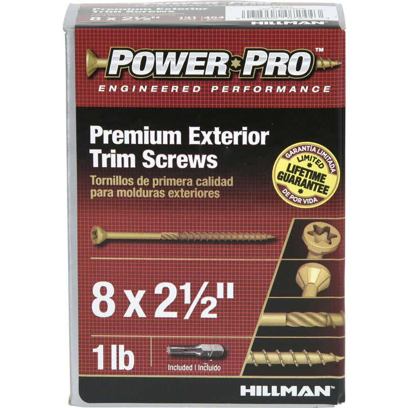 Hillman Power Pro No. 8 X 2-1/2 in. L Star Bronze Ceramic Trim Screws 1 lb 128 pk