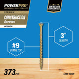 Hillman Power Pro No. 9 X 3 in. L Star Yellow Zinc Wood Screws 5 lb 450 pk
