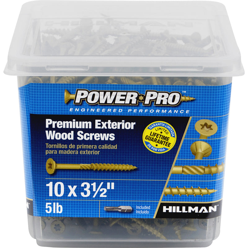 Hillman Power Pro No. 10 X 3-1/2 in. L Star Flat Head Premium Deck Screws 5 lb 295 pk