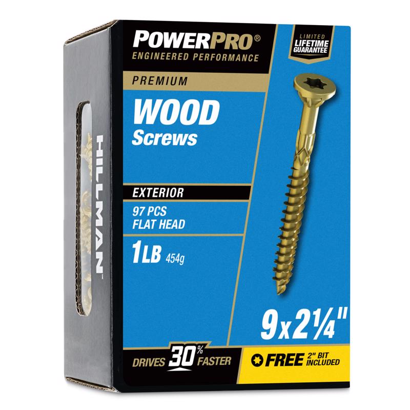 HILLMAN Power Pro No. 9 in. X 2-1/4 in. L Bronze Star Flat Head Premium Deck Screws 1 lb 113 pk