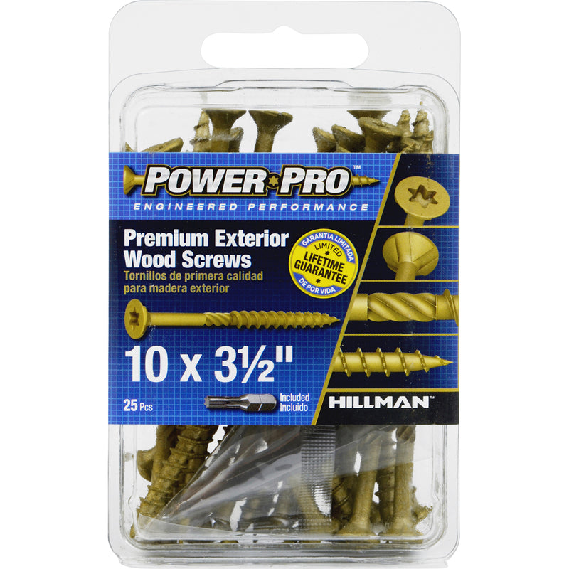 Hillman Power Pro No. 10 X 3-1/2 in. L Star Flat Head Premium Deck Screws 25 pk