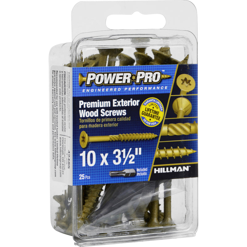 Hillman Power Pro No. 10 X 3-1/2 in. L Star Flat Head Premium Deck Screws 25 pk