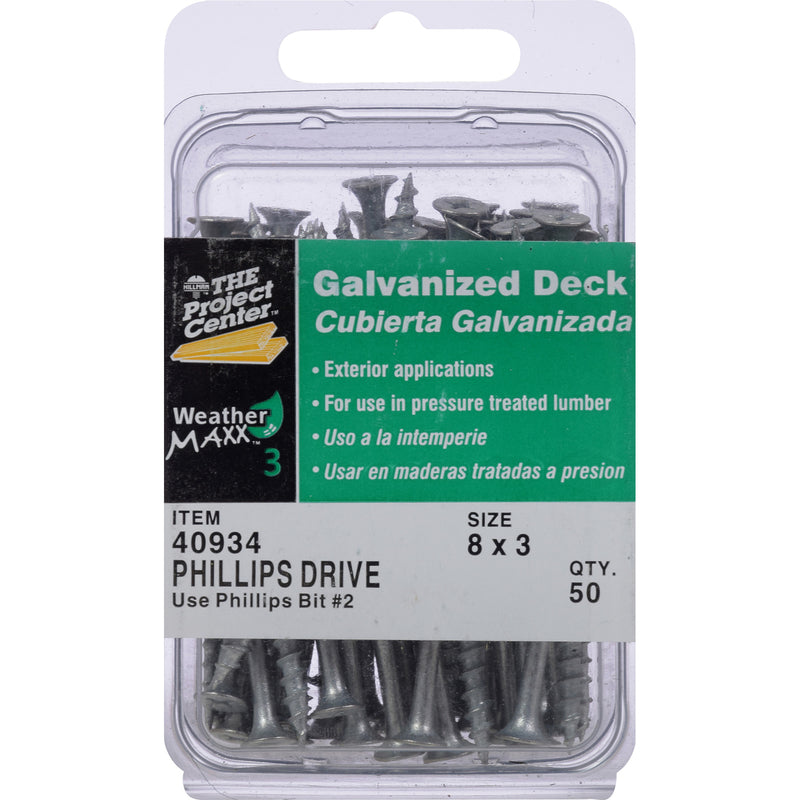 Hillman Weather Maxx 3 No. 8 X 3 in. L Phillips Bugle Head Deck Screws 50 pk