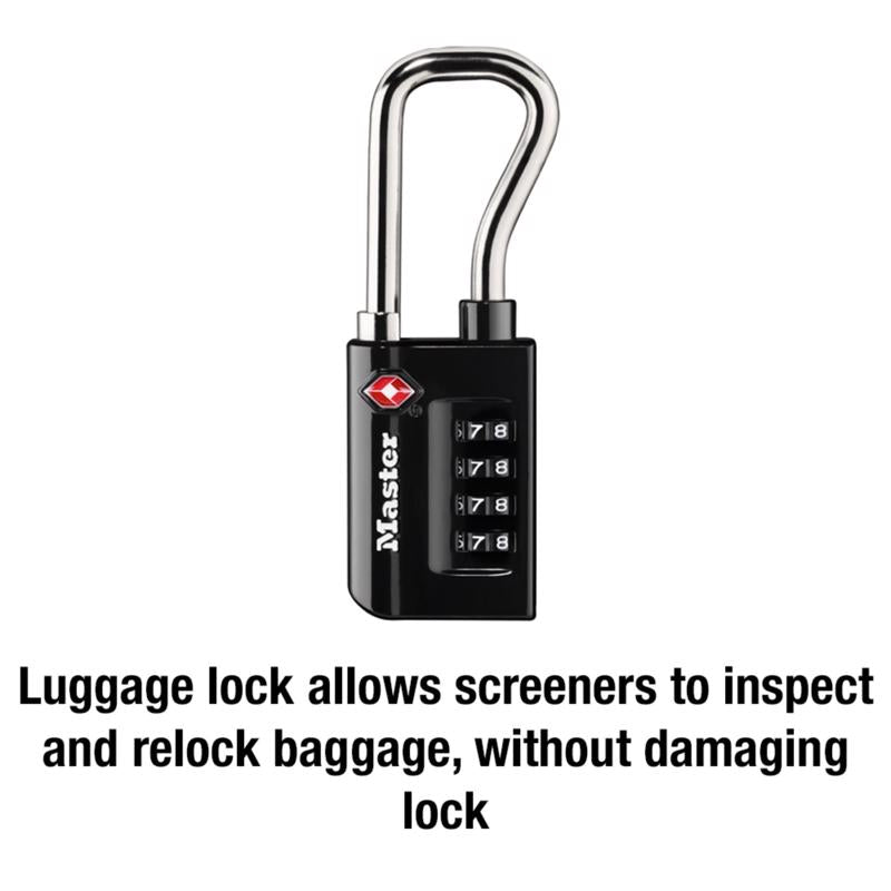 Master Lock TSA Approved 1-5/16 in. W Steel 4-Dial Combination Luggage Lock
