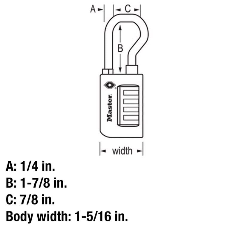 Master Lock TSA Approved 1-5/16 in. W Steel 4-Dial Combination Luggage Lock