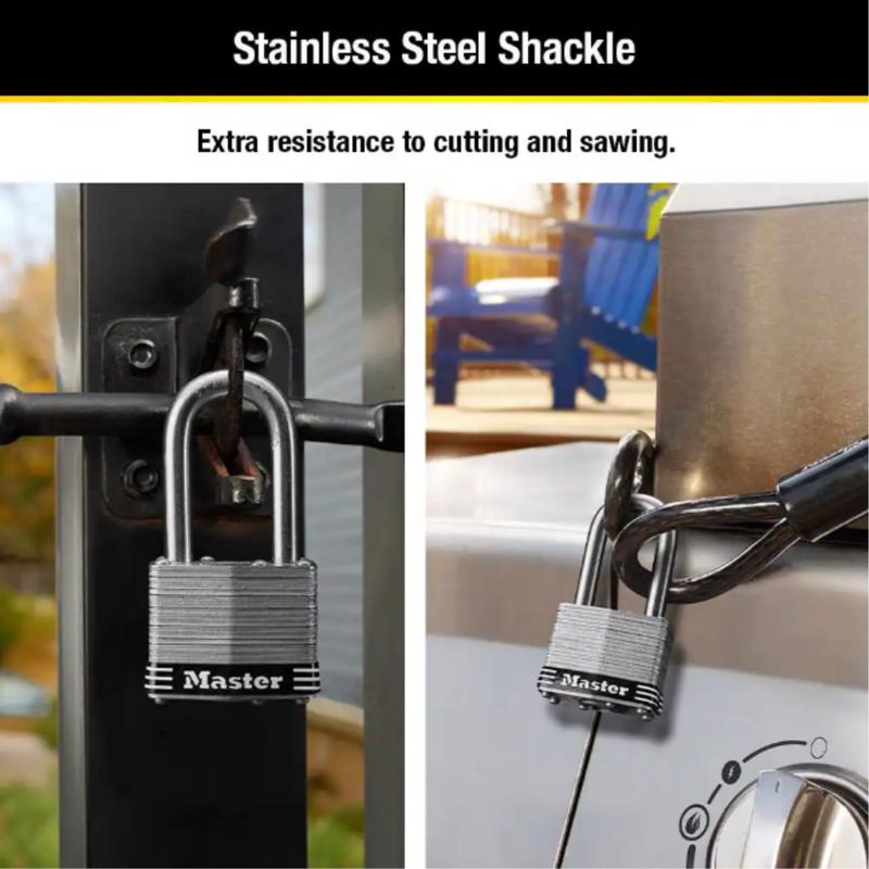 Master Lock 1.3/4 in. W Stainless Steel 4-Pin Tumbler Padlock
