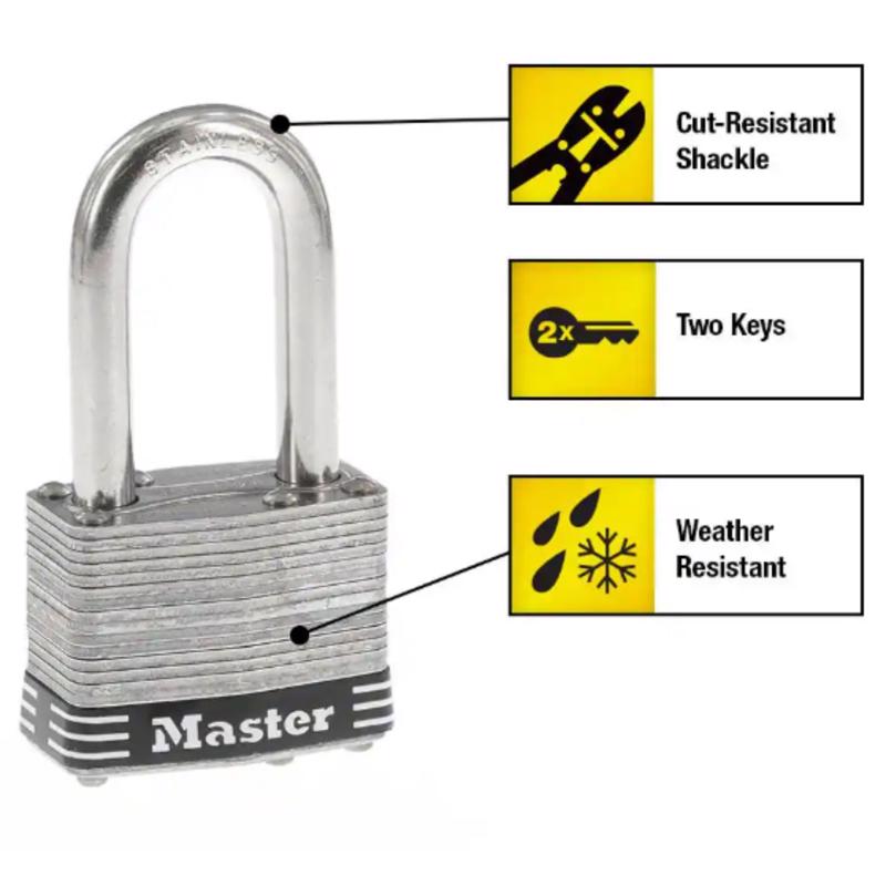 Master Lock 1.3/4 in. W Stainless Steel 4-Pin Tumbler Padlock
