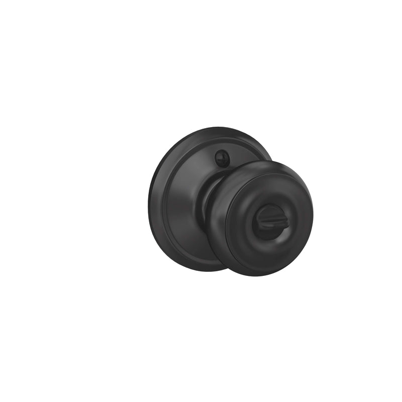 Schlage Georgian Matte Black Entry Knobs 1-3/4 in.