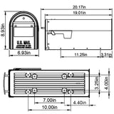 Gibraltar Mailboxes Franklin Contemporary Galvanized Steel Post Mount Black Mailbox