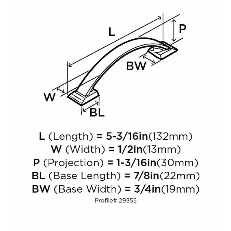 Amerock Candler Cabinet Pull 3-3/4 in. Polished Nickel 1 pk