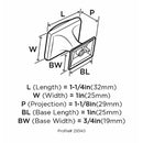 Amerock Candler Rectangle Cabinet Knob 1-1/8 in. Antique Silver 1 pk