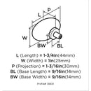 Amerock Glacio Oval Cabinet Knob 1-3/16 in. Satin Nickel 1 pk