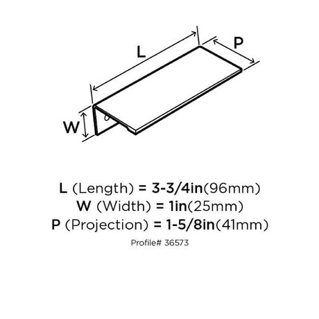 Amerock Edge Pulls Cabinet Pull 3 in. Oil Rubbed Bronze 1 pk