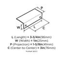 Amerock Edge Pulls Cabinet Pull 3 in. Oil Rubbed Bronze 1 pk