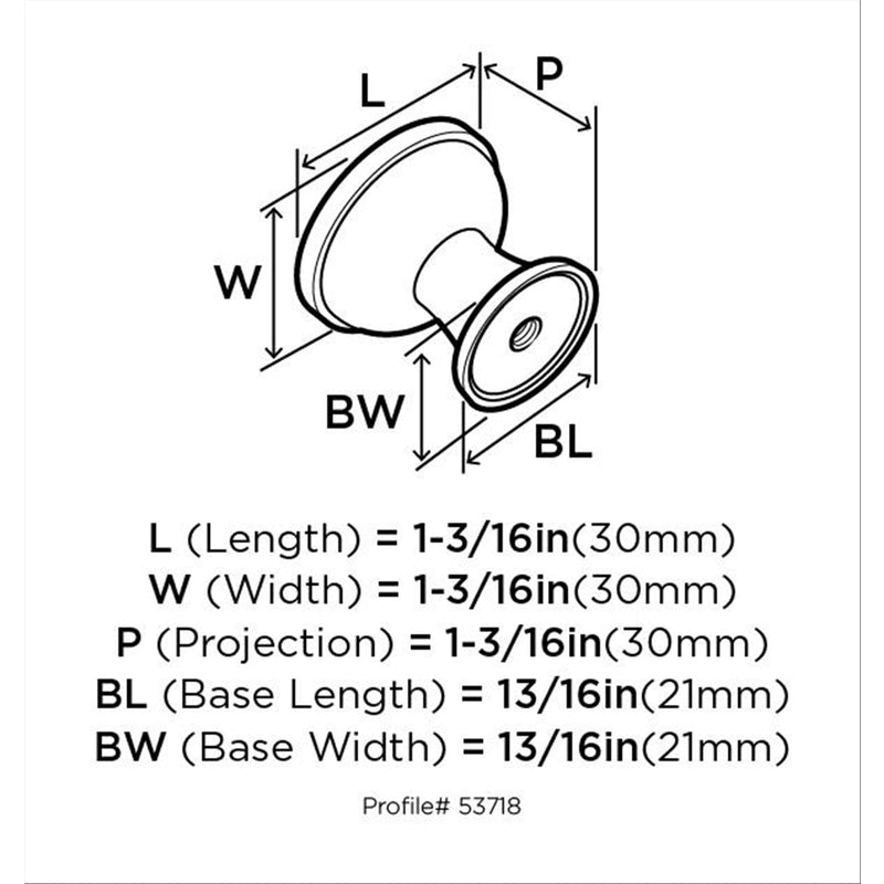 Amerock Westerly Round Cabinet Knob 1-3/16 in. D 1-3/16 in. Satin Nickel 1 pk