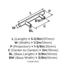 Amerock Bar Pulls Collection Bar Pull 3-3/4 in. Black Bronze 1 pk