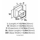 Amerock Blackrock Collection Square Cabinet Knob 1 in. Satin Nickel 1 pk