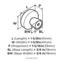 Amerock Blackrock Collection Oblong Cabinet Knob 1-5/8 in. D 1-5/16 in. 1 pk