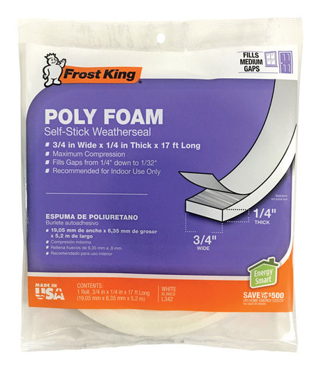 FOAM TAPE 3/4"X1/4"X17'
