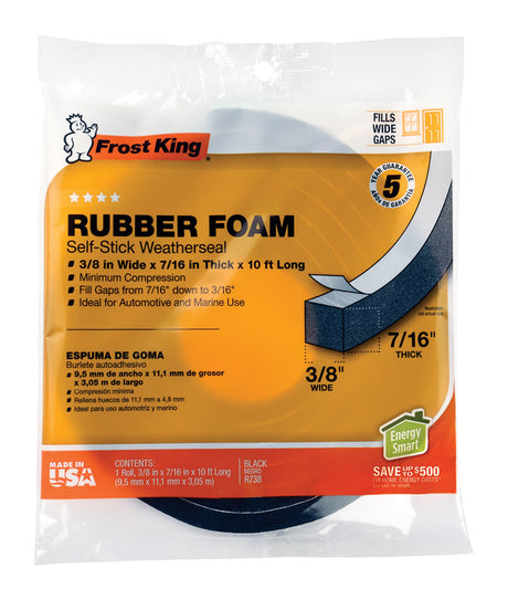 FOAM TAPE RBBR 10'X7/16"