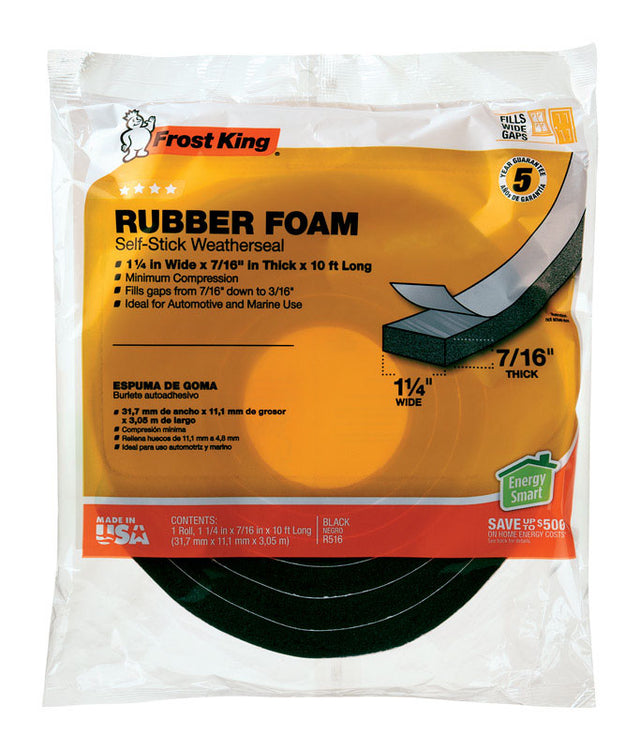 FOAM TAPE RBBR 10'X7/16"