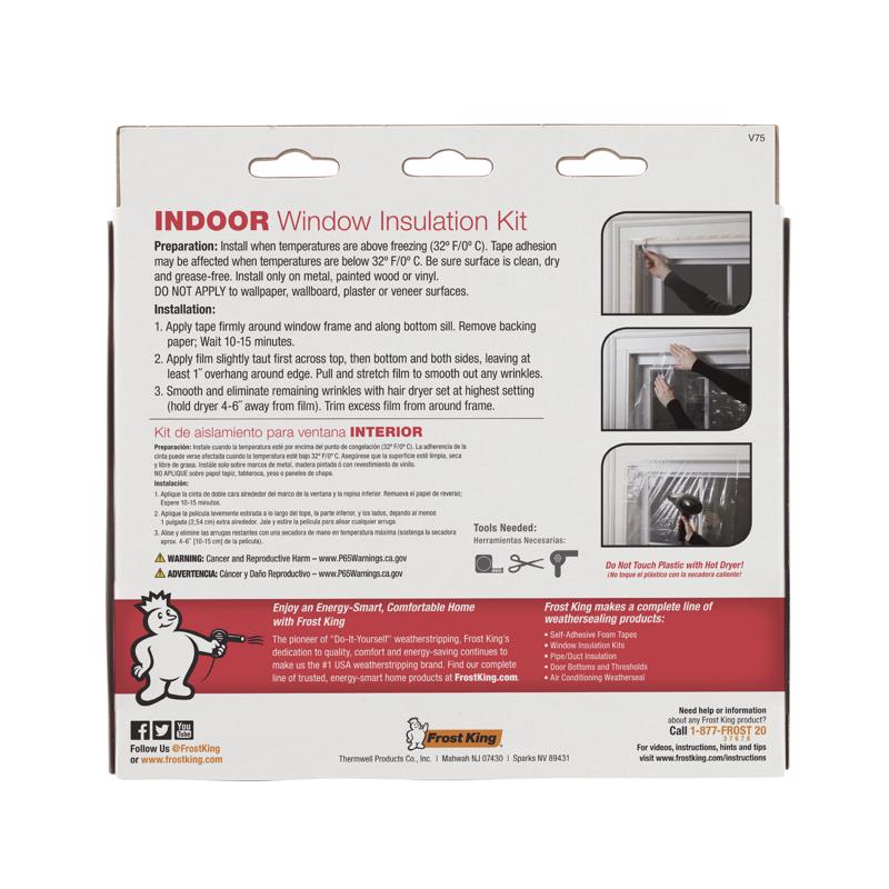 Frost King Clear Shrink Indoor Window Film Insulator Kit 62 in. W X 210 in. L