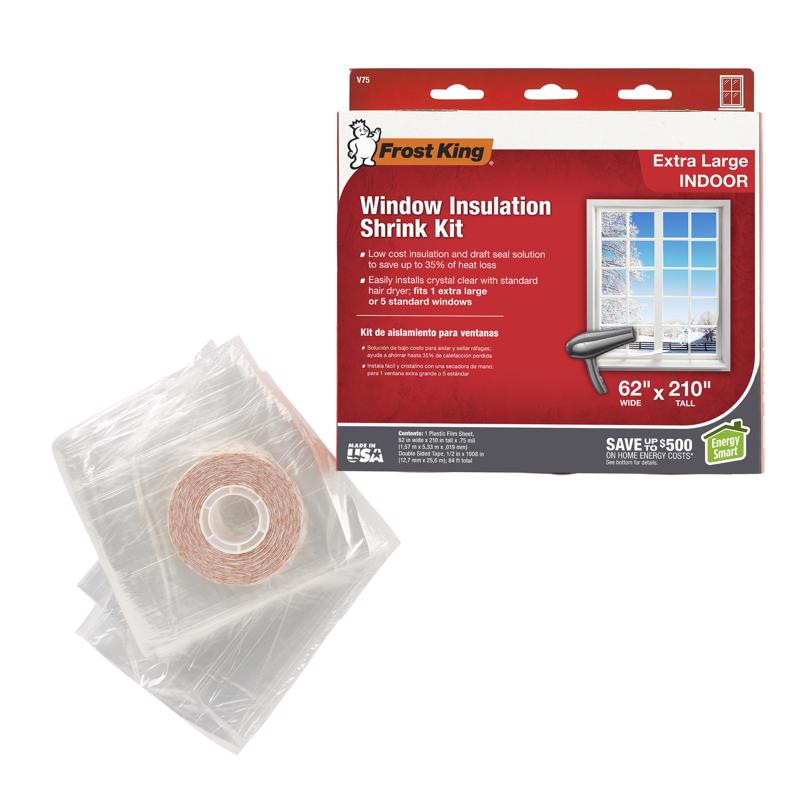 Frost King Clear Shrink Indoor Window Film Insulator Kit 62 in. W X 210 in. L