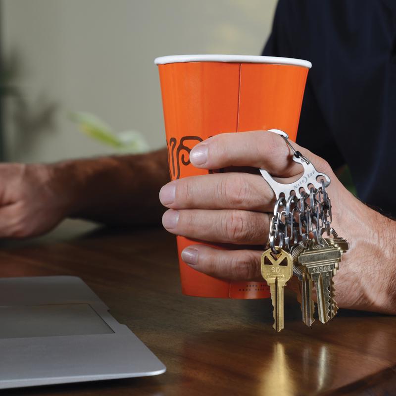 Nite Ize BigFoot Locker 2 in. D Stainless Steel Silver Carabiner Key Chain