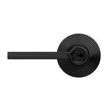 Schlage Latitude Matte Black Entry Lever 1-3/4 in.